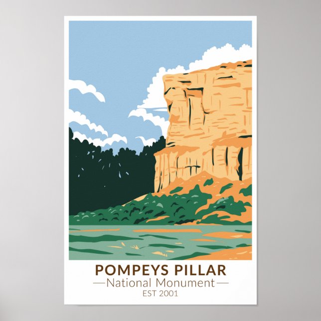 Póster Monumento nacional del Pilar Pompeys Montana Vinta (Frente)