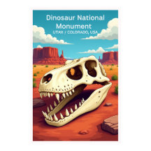 Monumento Nacional Dinosaurio Estilo Vintage Viaje