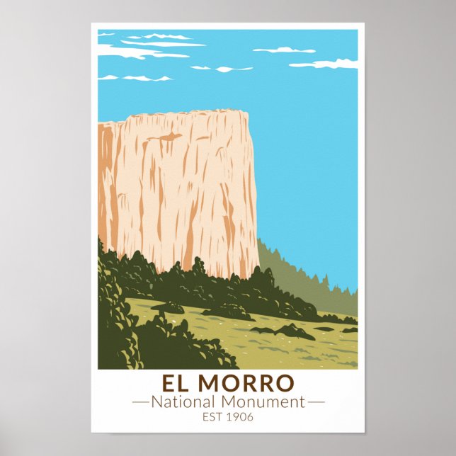 Póster Monumento Nacional El Morro Roca de las Inscripcio (Frente)