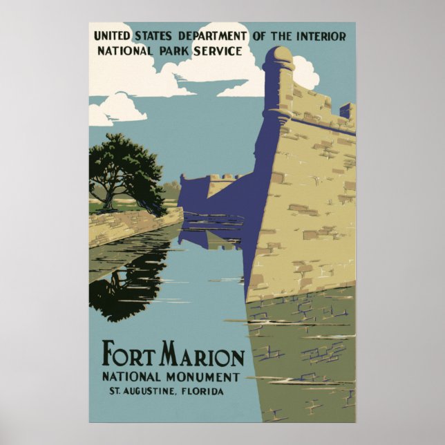 Póster Monumento Nacional Fort Marion St Augustine Florid (Frente)