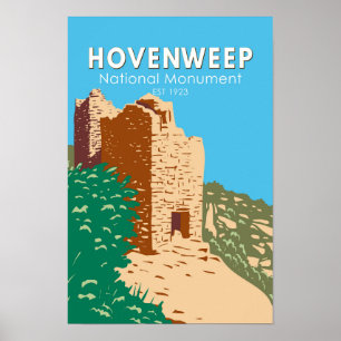 Póster Monumento Nacional Hovenweep Vintage