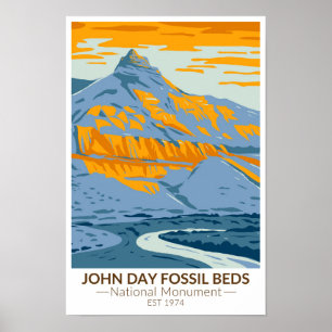 Póster Monumento Nacional John Day Fossil Beds Oregon