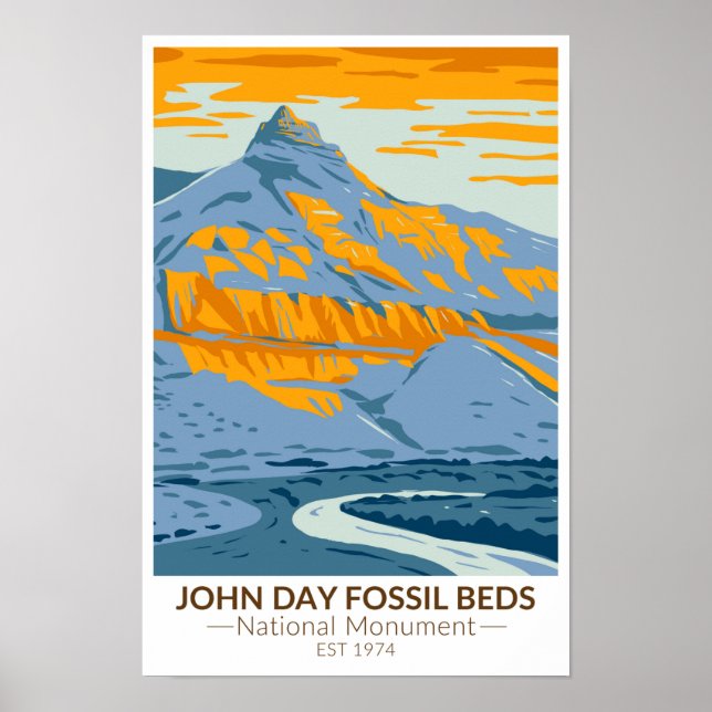 Póster Monumento Nacional John Day Fossil Beds Oregon (Frente)