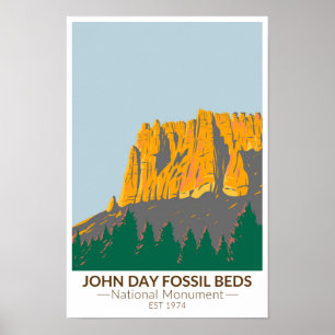 Póster Monumento Nacional John Day Fossil Beds Oregon