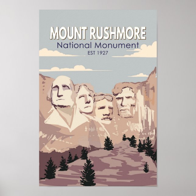 Póster Monumento Nacional Mount Rushmore Dakota del Sur (Frente)