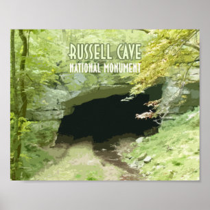 Póster Monumento nacional Russell Cave Alabama
