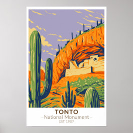 Póster Monumento Nacional Tonto Arizona Vintage