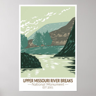 Póster Monumento Nacional Upper Missouri River Breaks