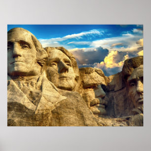Póster Monumento presidencial a Mount Rushmore