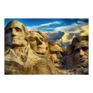 Póster Monumento presidencial a Mount Rushmore