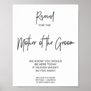 Póster Monumento reservado para la madre del Boda Groom