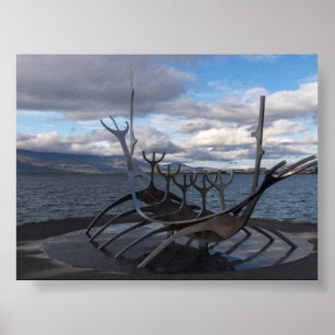 Póster monumento Sun Voyager en Reikiavik