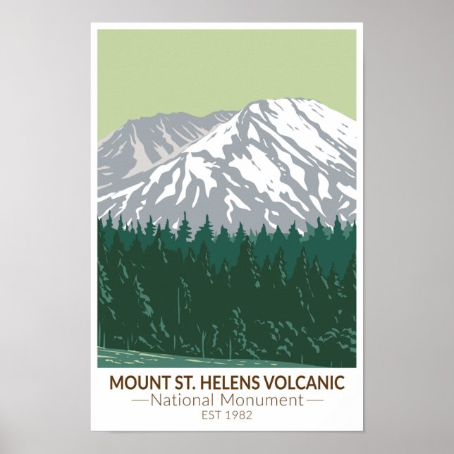 Póster Monumento volcánico nacional de Mount St Helens (Frente)