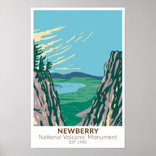 Póster Monumento volcánico nacional de Newberry Oregon Vi