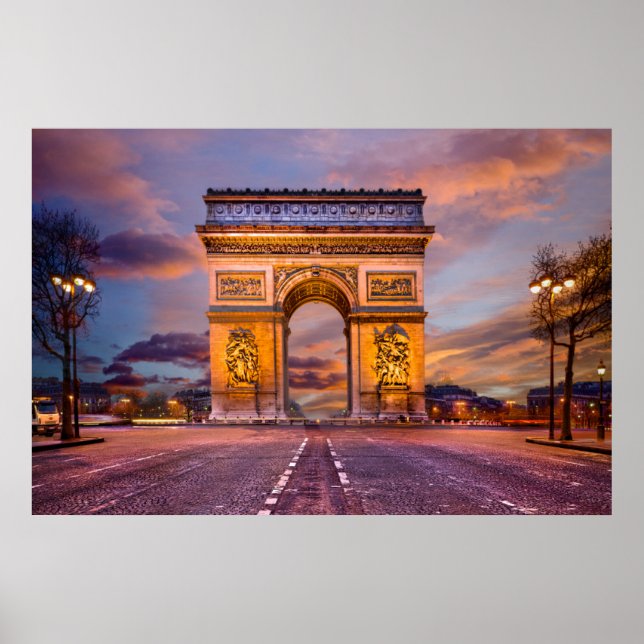 Póster Monumentos | Arco de Triomphe, París, Francia (Frente)