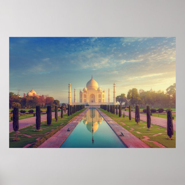 Póster Monumentos | Colores del Taj Mahal (Frente)