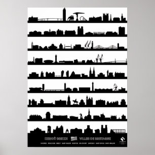 Póster Monumentos de grandes villas de Bretaña