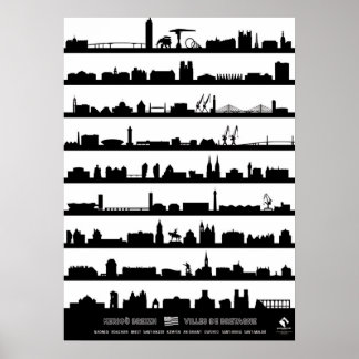 Póster Monumentos de grandes villas de Bretaña