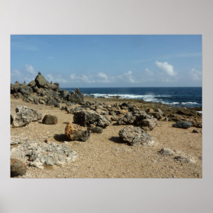 Póster Monumentos de rock en la costa de Aruba