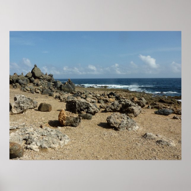 Póster Monumentos de rock en la costa de Aruba (Frente)