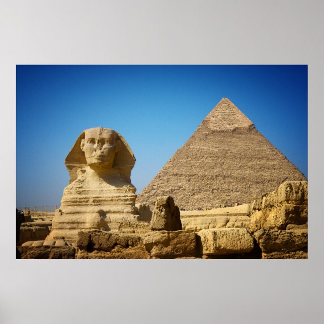 Póster Monumentos | Esfinge y pirámide de Egipto (Frente)