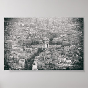 Póster Monumentos famosos del Arco de Triunfo en París