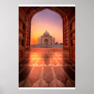 Póster Monuments Taj Mahal, India at Sunset
