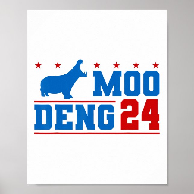 Póster Moo Deng 24 Gracioso Zoológico Hippo Moo Deng Hipp (Frente)