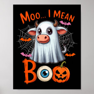 Póster Moo I Me Refiero A Boo Halloween Agricultor Vaca C