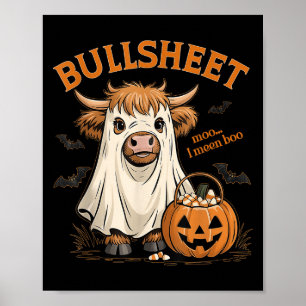 Póster Moo... Me refiero a Boo Bullsheet Highland Cow Gho
