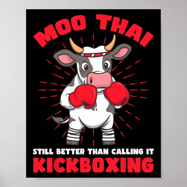 Póster Moo Thai Better Than Kickboxing Design  (Frente)