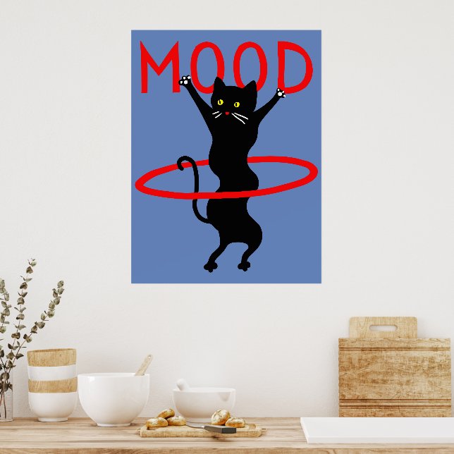 Póster Mood cat | Funny & decorative Poster (Cocina)