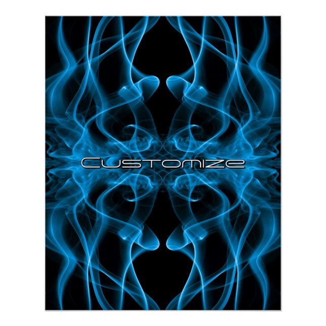 Póster Moody Blue Smoke Custom Abstract Art (Anverso)