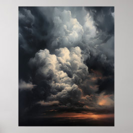Póster Moody Clouds Art Print Poster