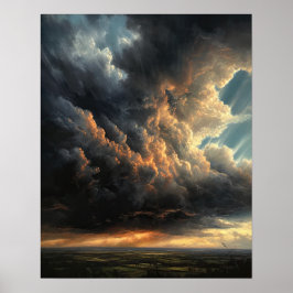 Póster Moody Clouds Art Print Poster