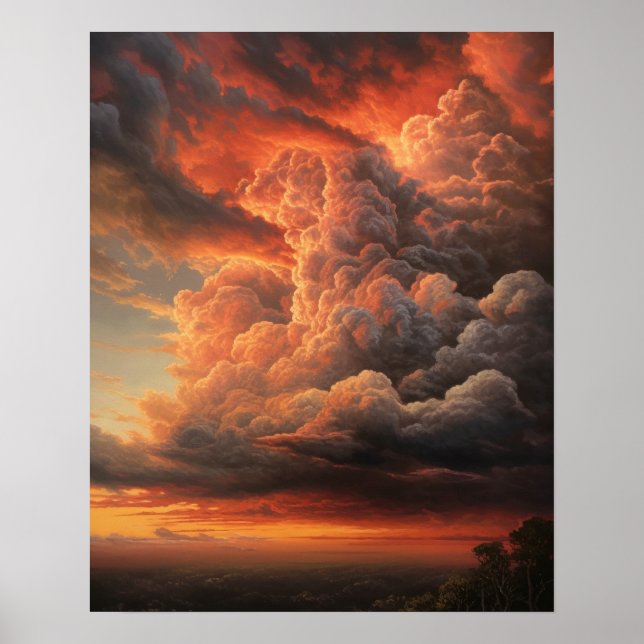 Póster Moody Clouds Art Print Poster (Frente)