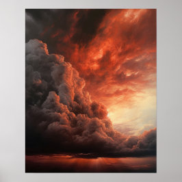 Póster Moody Clouds Art Print Poster