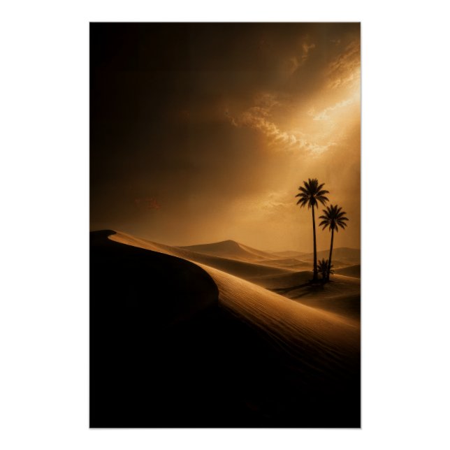 Póster Moody Desert Dunes & Palms (Anverso)