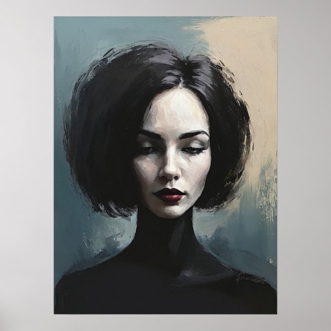 Póster Moody Elegant Woman Portrait Art (Frente)