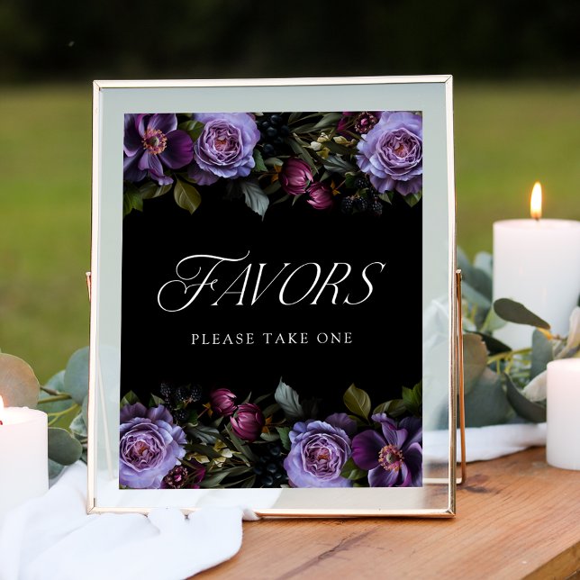 Póster Moody Gothic Floral Purple Wedding favorece al Rót (Subido por el creador)