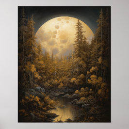 Póster Moody Gothic Moon Art Print Poster