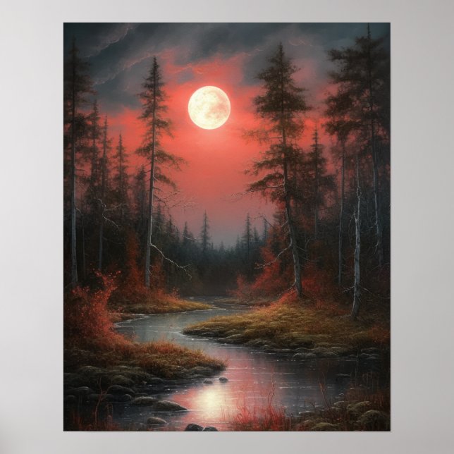 Póster Moody Gothic Moon Art Print Poster (Frente)