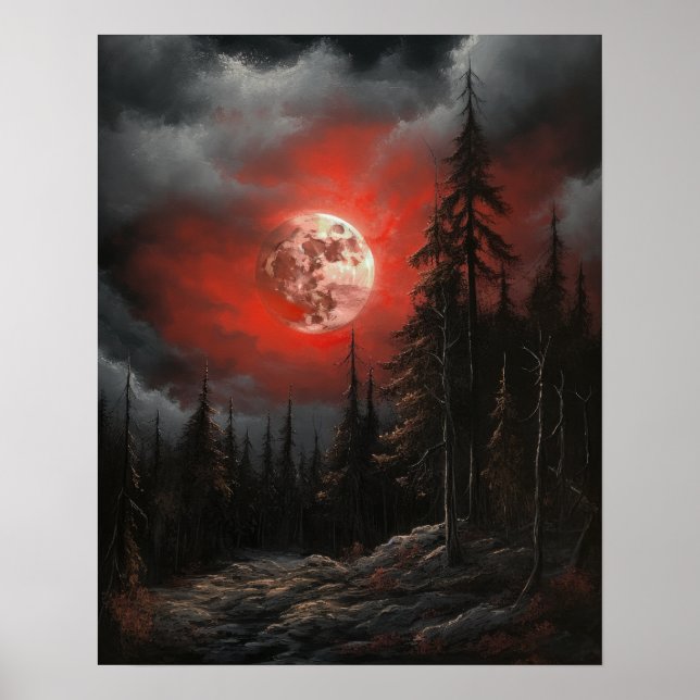 Póster Moody Gothic Moon Art Print Poster (Frente)