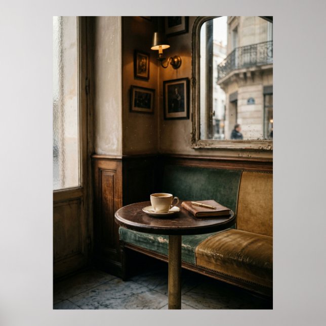 Póster Moody Parisian Café Interior (Frente)