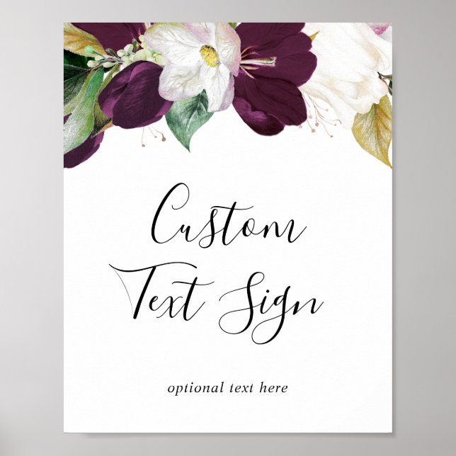 Póster Moody Purple Blooms Cards & Gifts Personalizado Ró (Frente)