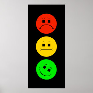 Póster Moody Stoplight Tiled Green