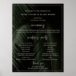 Póster Moody Tropics Wedding Program Poster
