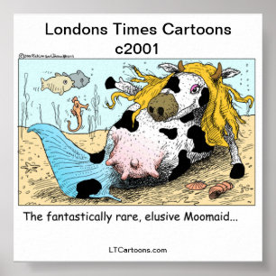 Póster Moomaid 1/2 Cow 1/2 Mermaid Funny Poster