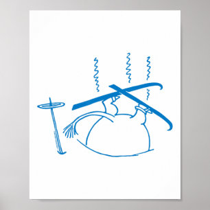 Póster Moomintroll Azul Atascado en la Nieve Juegos de In