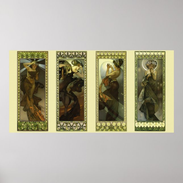 Póster Moon and Stars by Alphonse Mucha Poster (Frente)